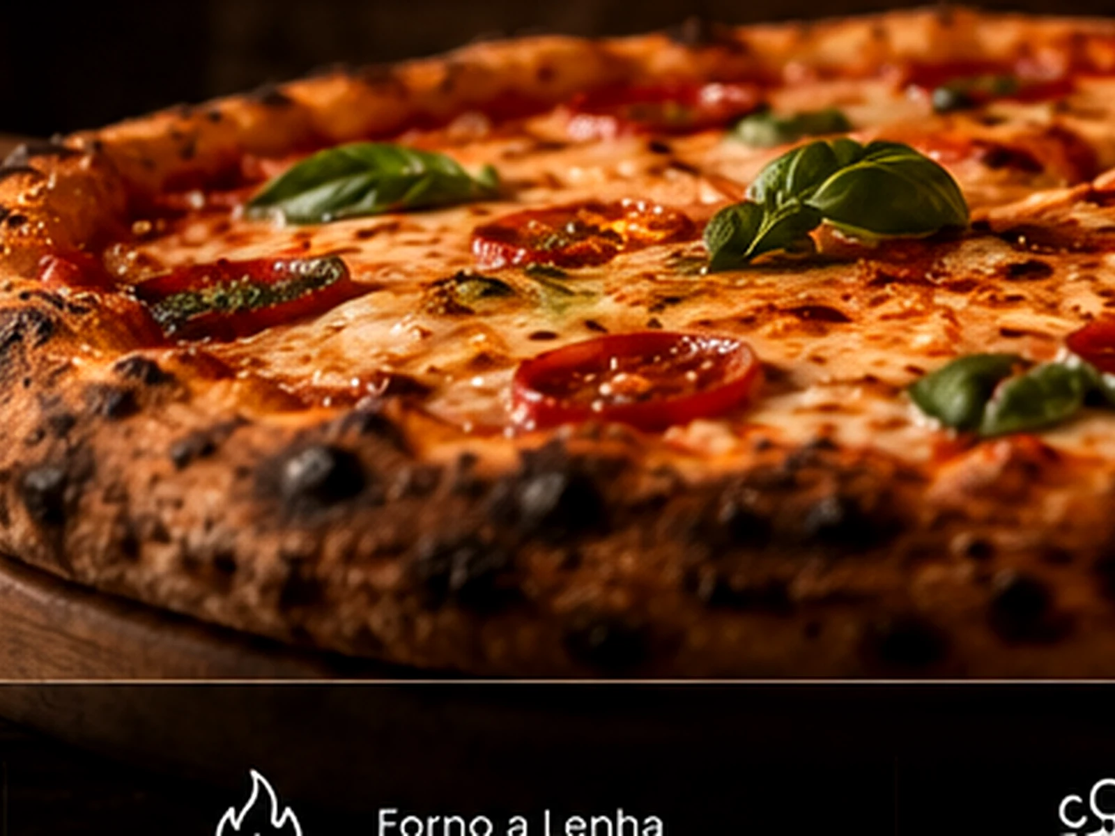 Pizza artesanal servida na RL Pizzaria